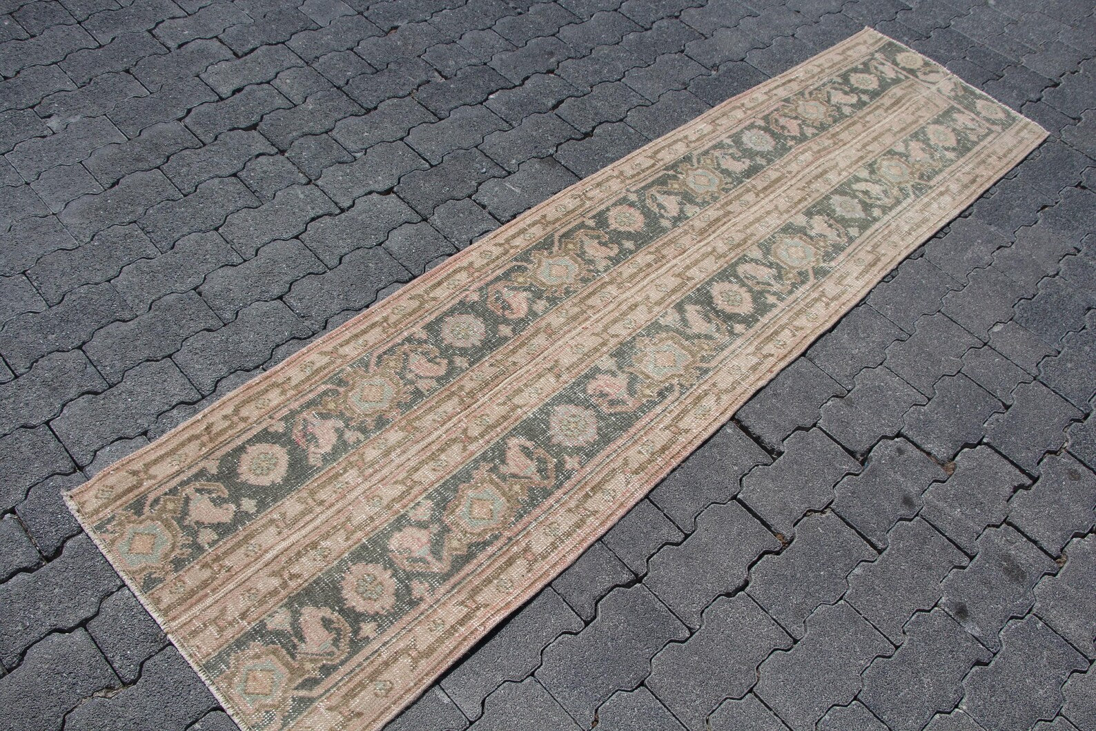 Vintage Turkish Runner Rug 1.8 x 7 ft