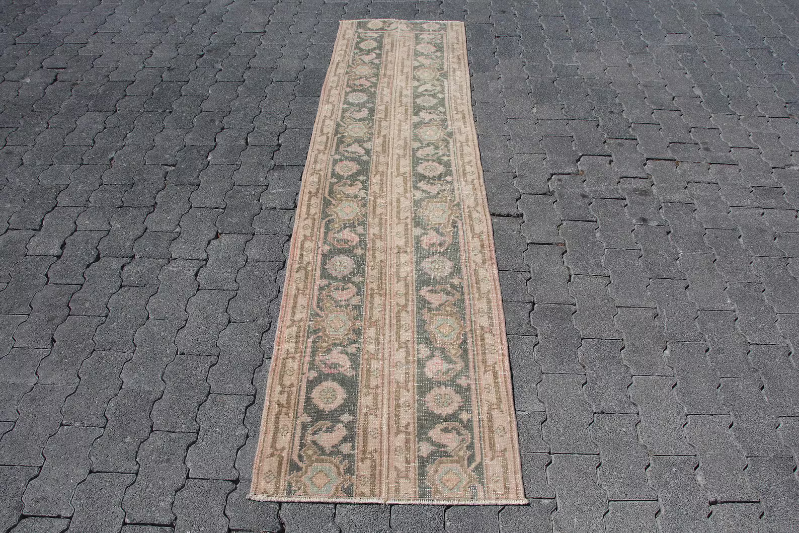 Vintage Turkish Runner Rug 1.8 x 7 ft