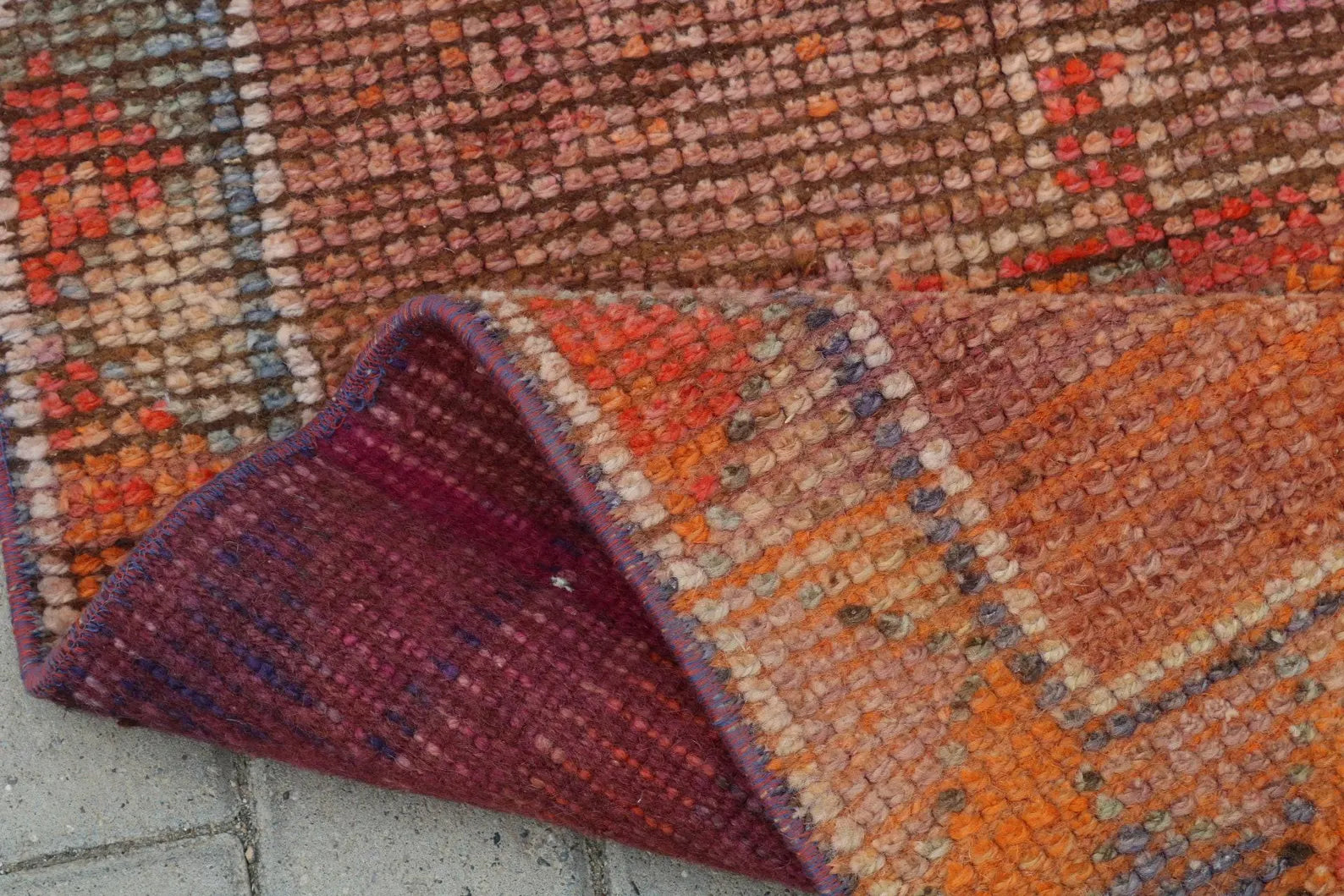 Vintage Turkish Runner Rug 2.3 x 11.6 ft
