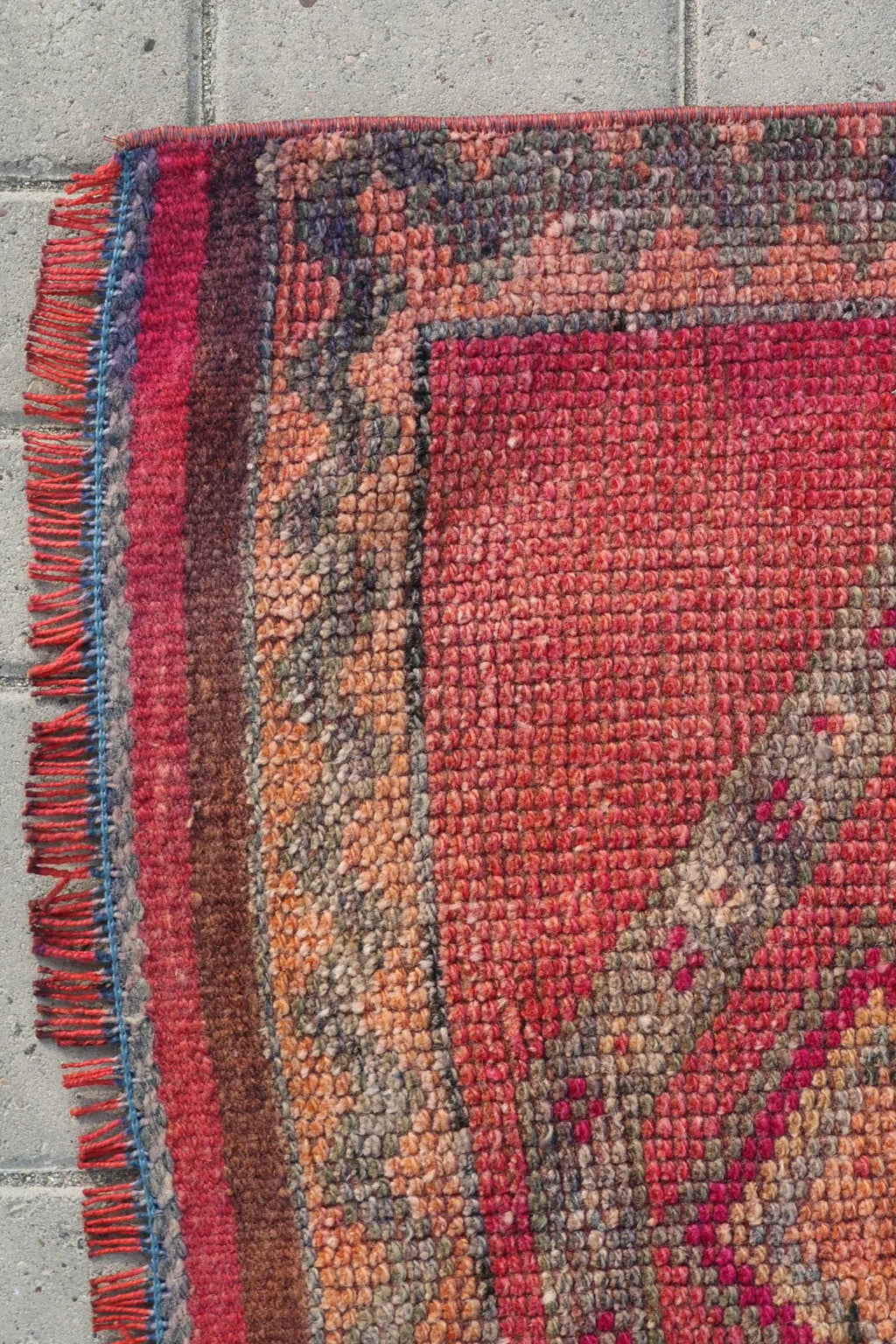 Vintage Turkish Runner Rug 3.2 x 11.8 ft