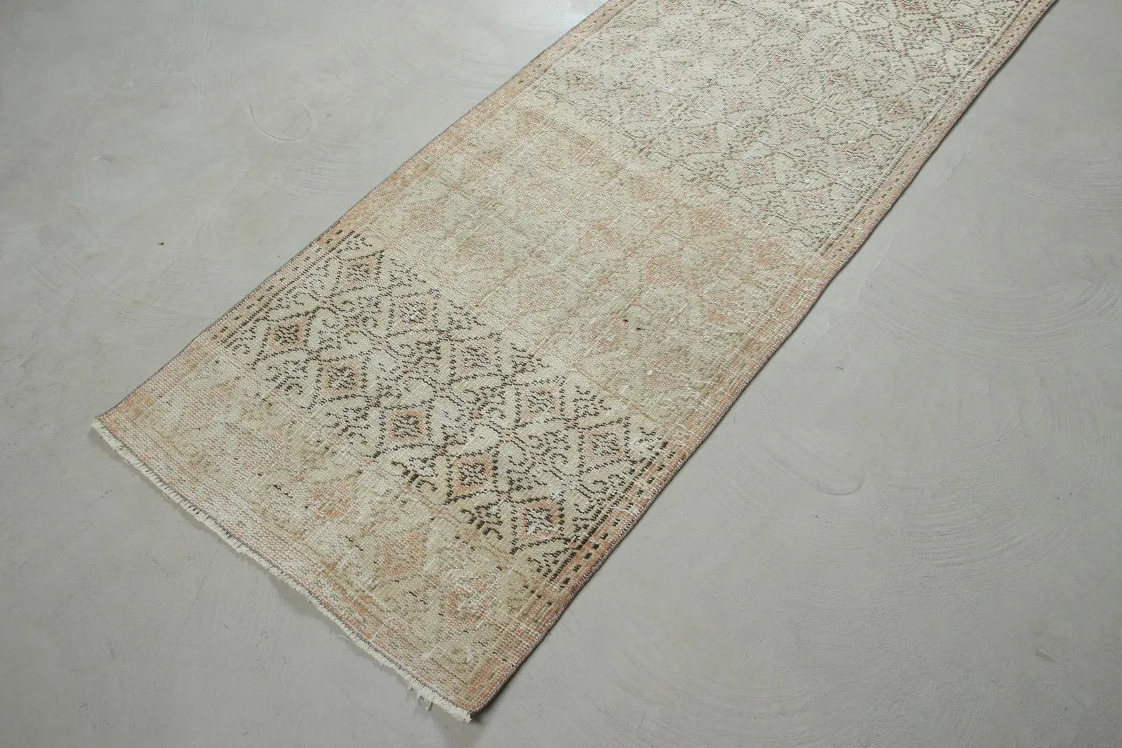 Vintage Turkish Runner Rug 2.4 x 9.9 ft