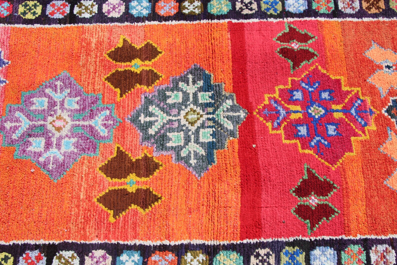 Vintage Turkish Runner Rug 2.6 x 9.6 ft
