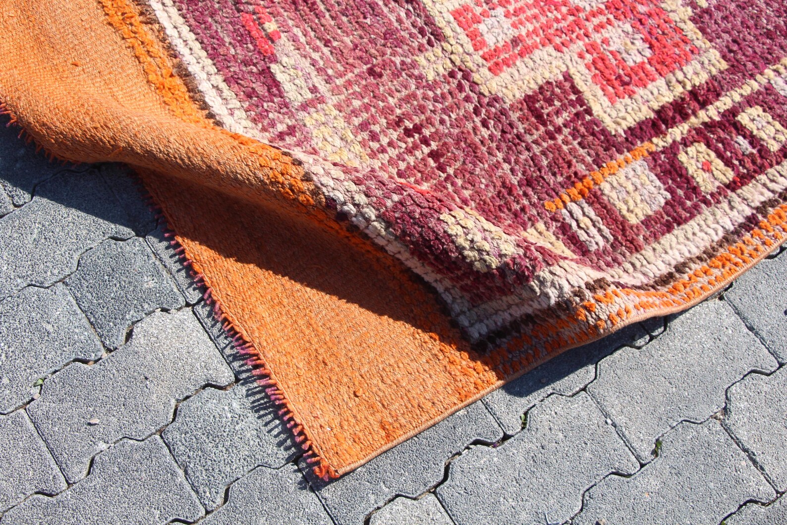 Vintage Turkish Runner Rug 2.7 x 10.2 ft