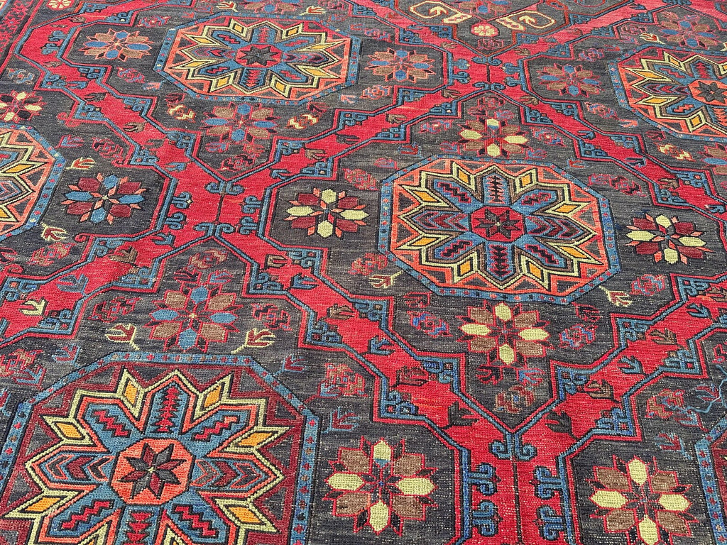 XL Vintage Soumak Accent Area Rug 8.7 x 13.6 ft