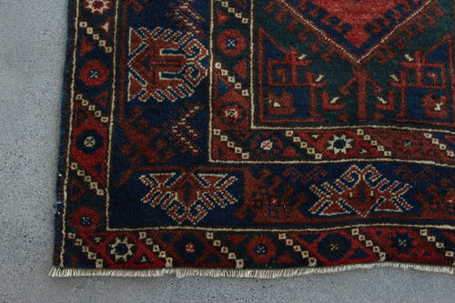 Vintage Turkish Accent Area rug 3.8 x 6.6 ft