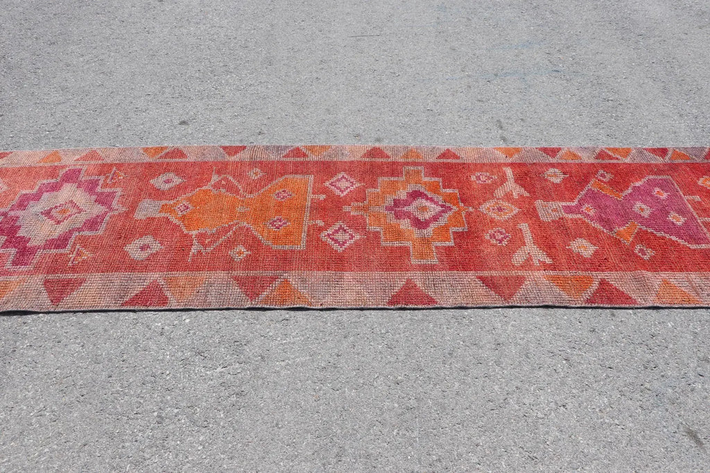 Vintage Turkish Runner Rug 2.8 x 10.8 ft