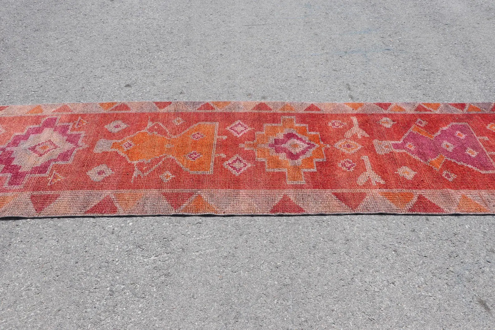 Vintage Turkish Runner Rug 2.8 x 10.8 ft