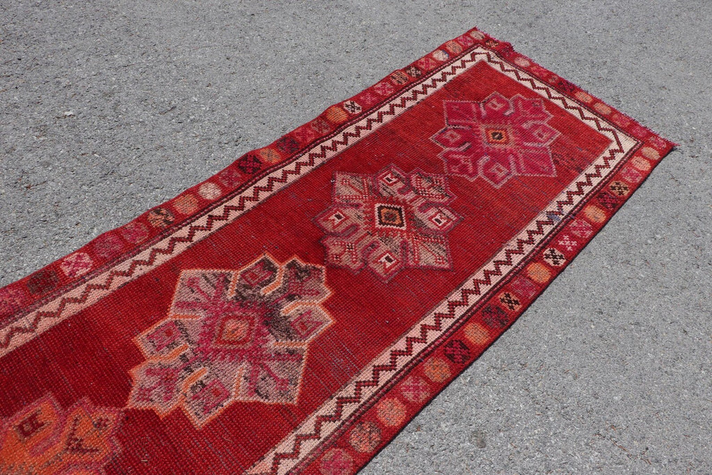 Vintage Turkish Runner Rug 2.7 x 13.4 ft