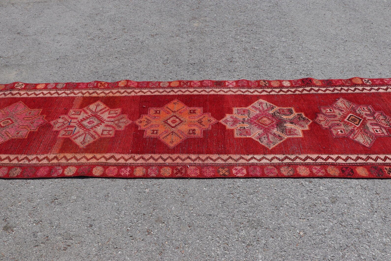 Vintage Turkish Runner Rug 2.7 x 13.4 ft