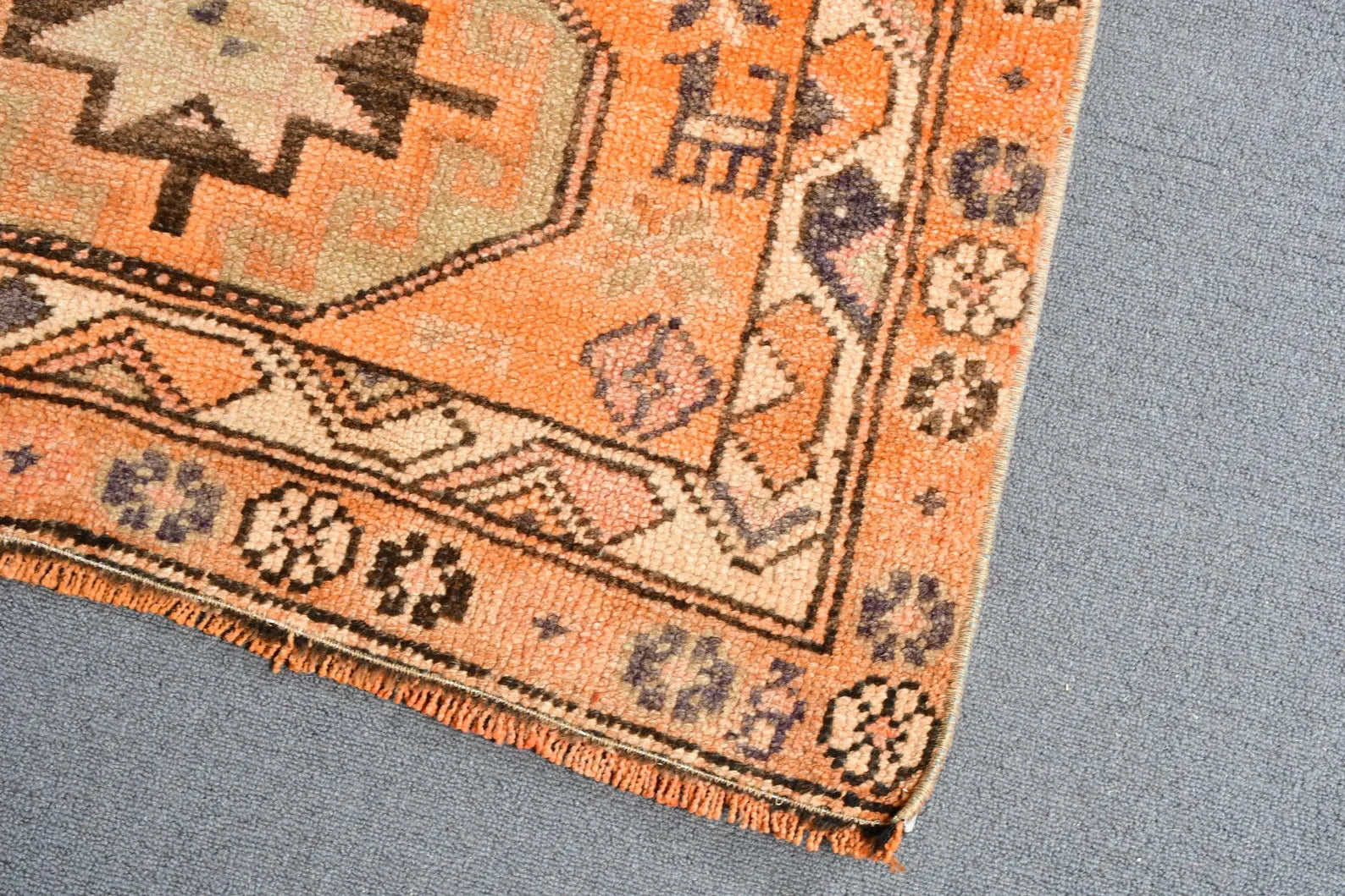 Vintage Turkish Runner Rug 2.7 x 10.5 ft