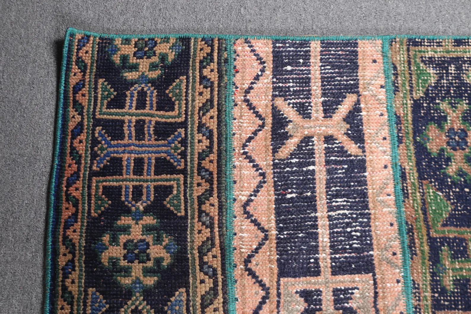 Vintage Turkish Runner Rug 2.4 x 5 ft