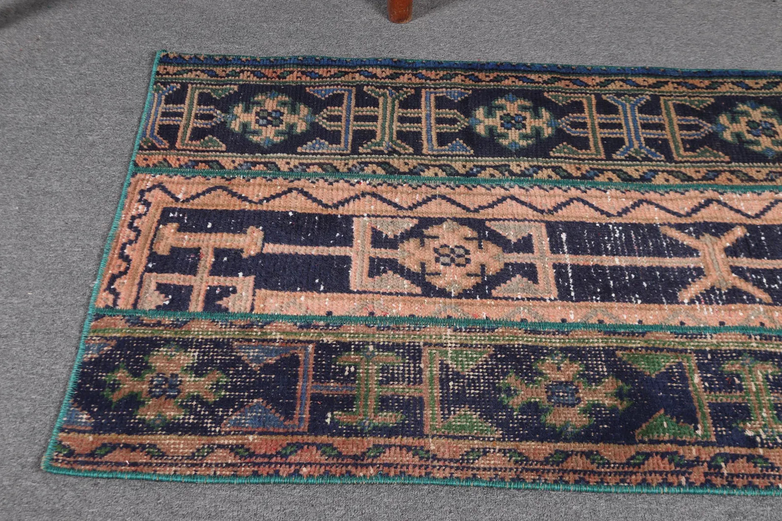 Vintage Turkish Runner Rug 2.4 x 5 ft