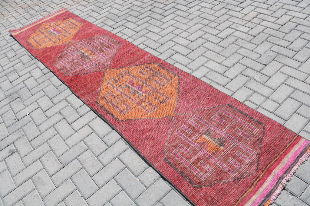 Vintage Turkish Runner Rug 2.5 x 11.5 ft
