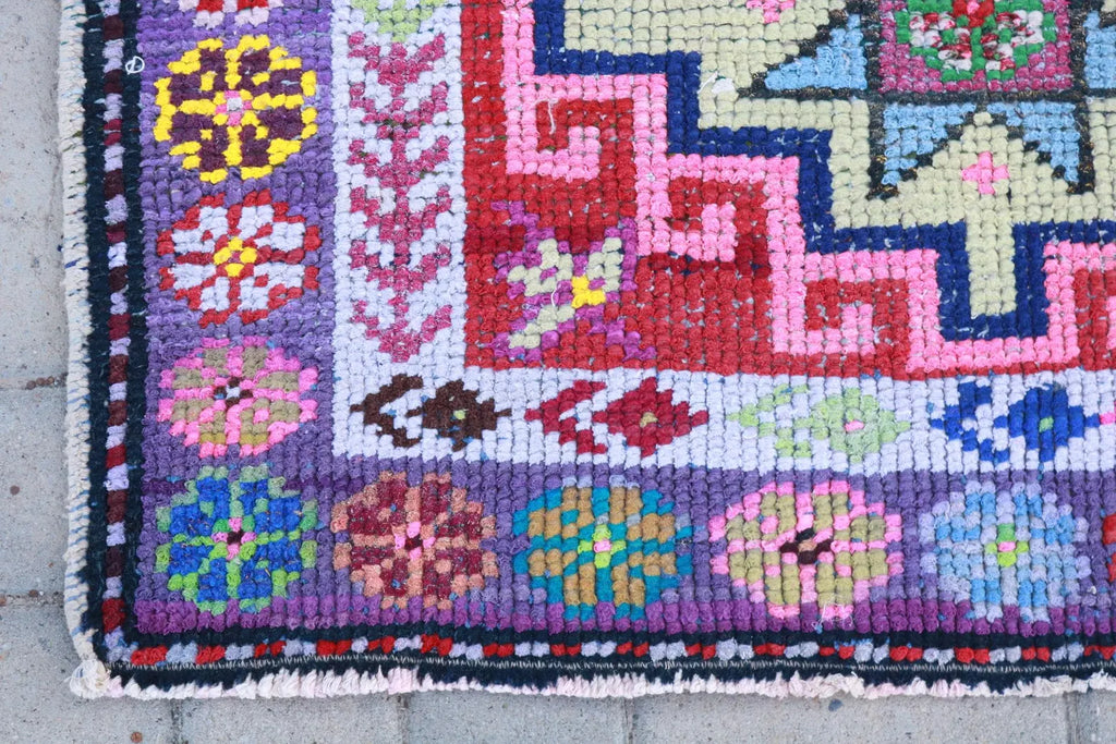 Vintage Turkish Runner Rug 2.8 x 11.9 ft