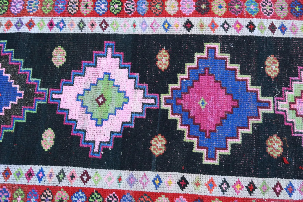 Vintage Turkish Runner Rug 2.7 x 11.4 ft