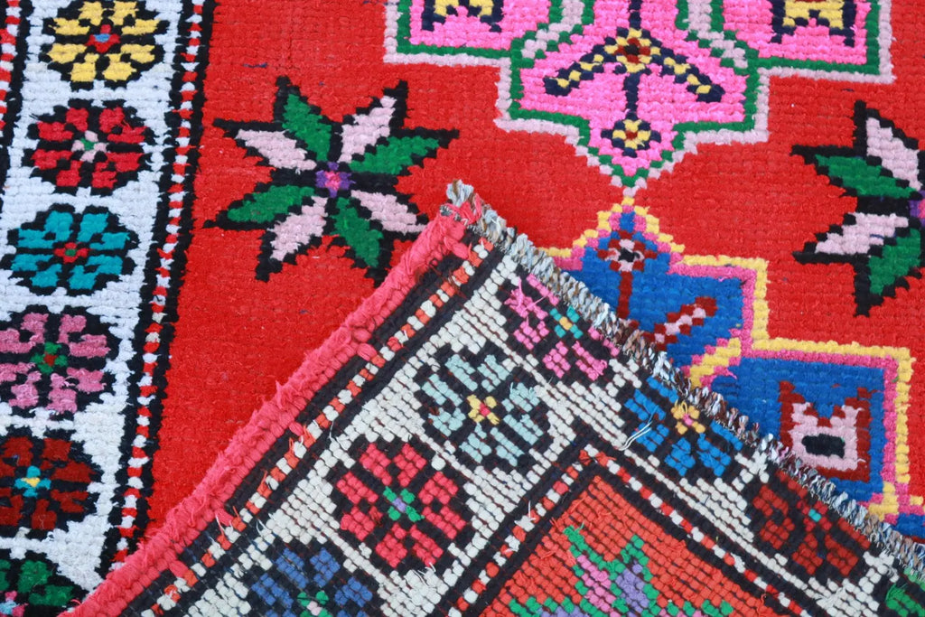 Vintage Turkish Runner Rug 2.7 x 13.4 ft