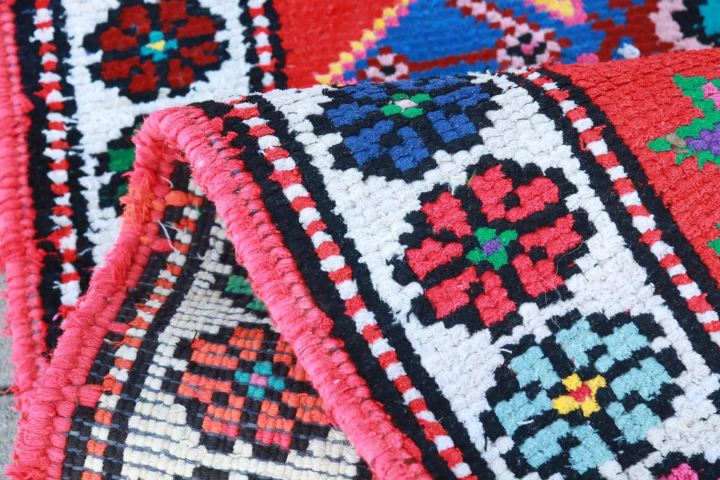Vintage Turkish Runner Rug 2.7 x 13.4 ft