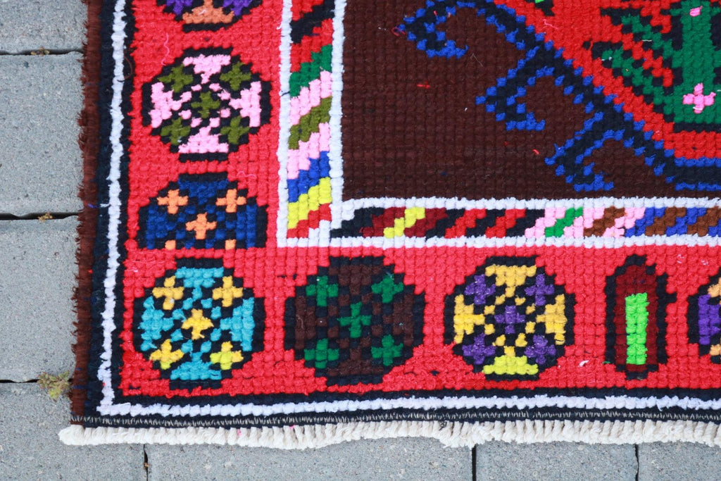 Vintage Turkish Runner Rug 2.6 x 13.5 ft