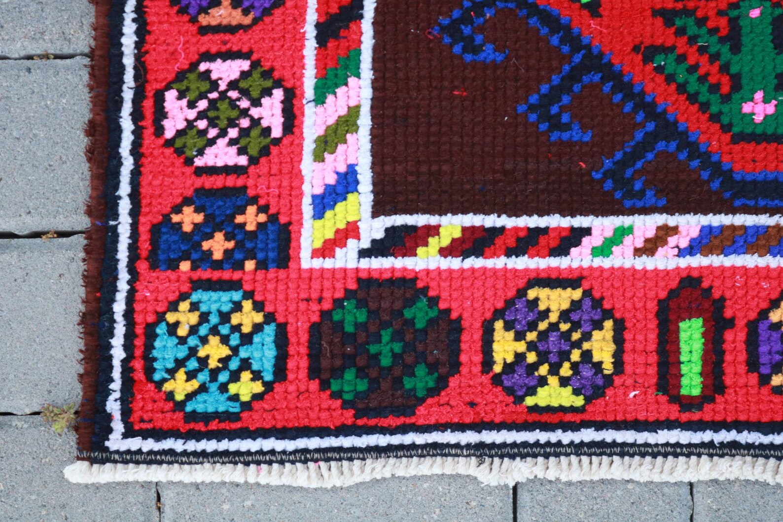 Vintage Turkish Runner Rug 2.6 x 13.5 ft