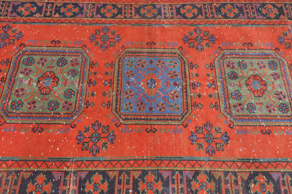 Vintage Turkish Accent Area rug 4.4 x 11.5 ft