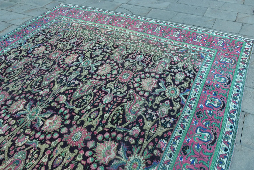 XL Vintage Turkish Accent Area Rug 9.5 x 12.3 ft
