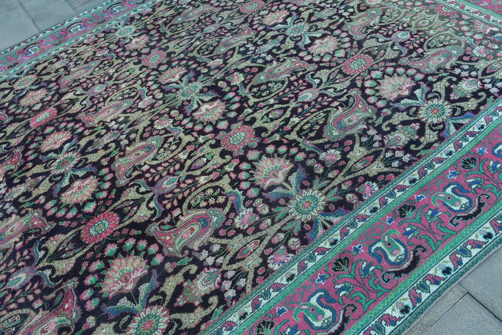 XL Vintage Turkish Accent Area Rug 9.5 x 12.3 ft