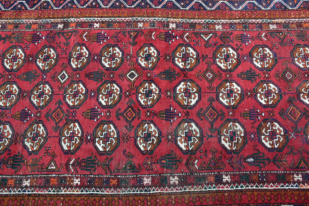 Vintage Turkmen Accent Area rug 3.9 x 7.2 ft