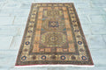 Vintage Turkish Accent Area rug 3.8 x 5.7 ft
