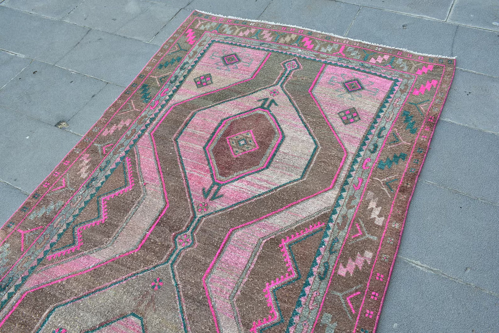 Vintage Persian Accent Area Rug 4.2 x 10.1 ft