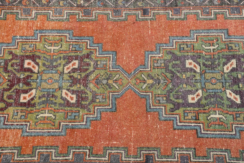 Vintage Turkish Accent Area rug 3.5 x 6.5 ft