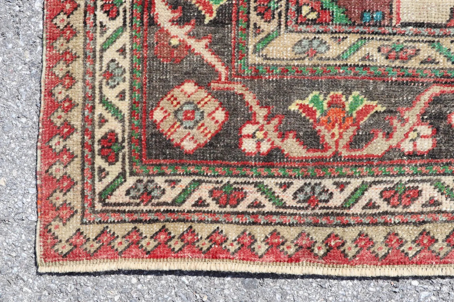 XL Vintage Turkish Accent Area Rug 4.9 x 11.2 ft