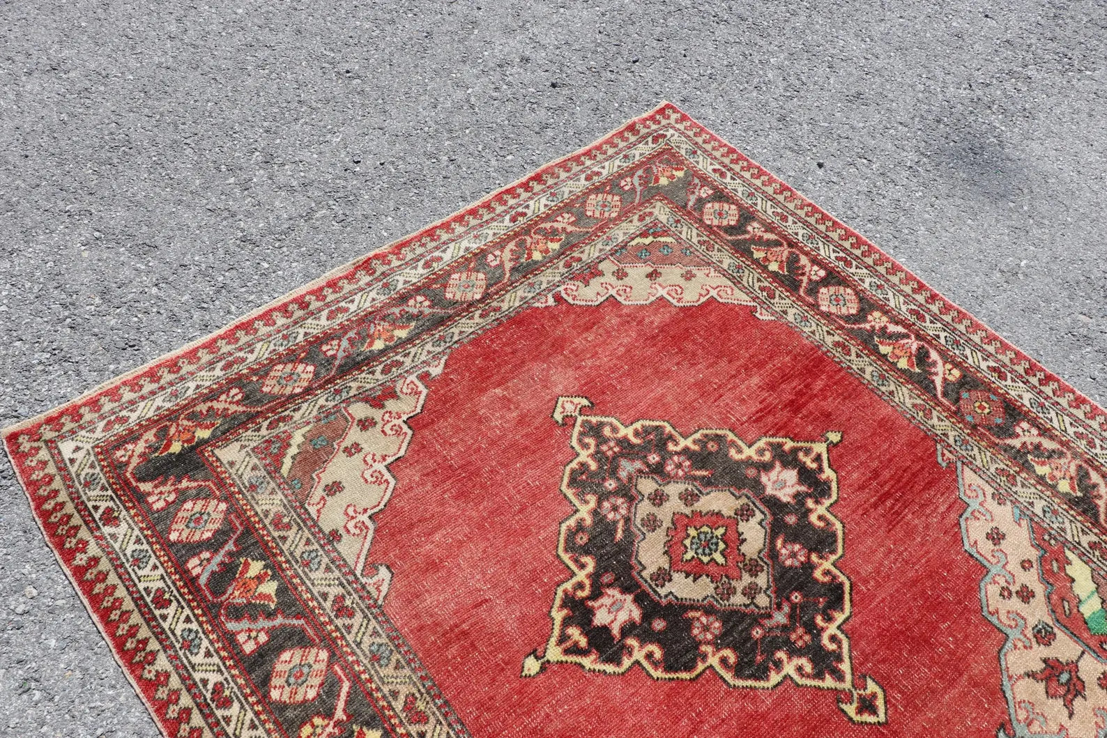 XL Vintage Turkish Accent Area Rug 4.9 x 11.2 ft