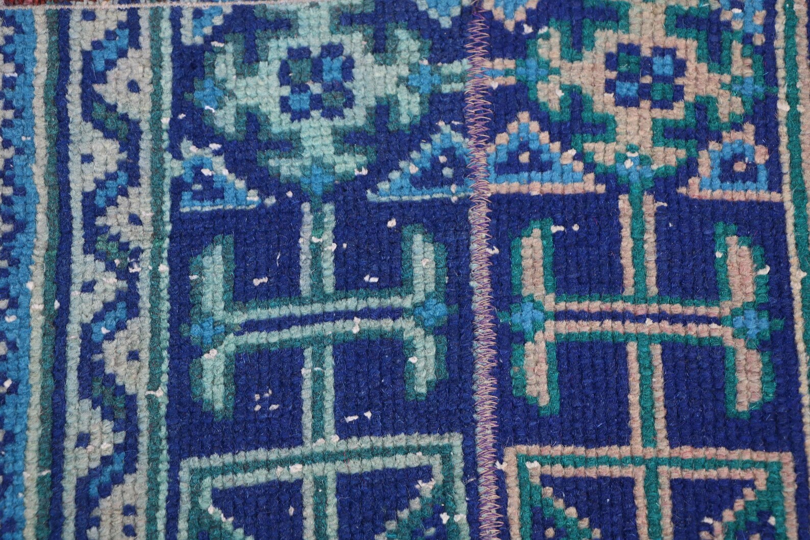 Vintage Turkish Runner Rug 1.4 x 10.5 ft