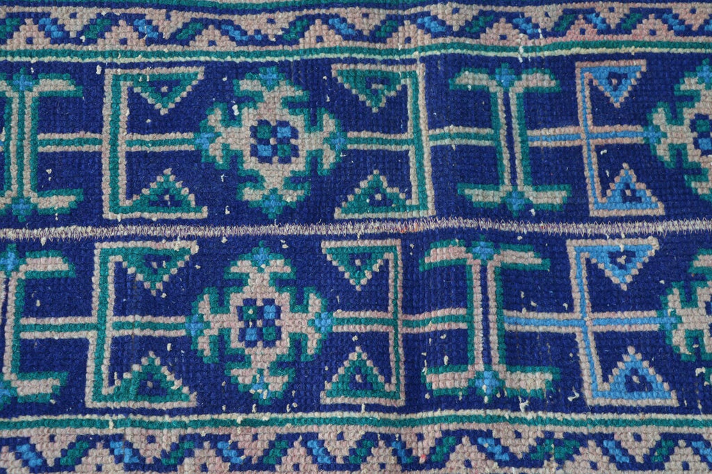 Vintage Turkish Runner Rug 1.4 x 10.5 ft