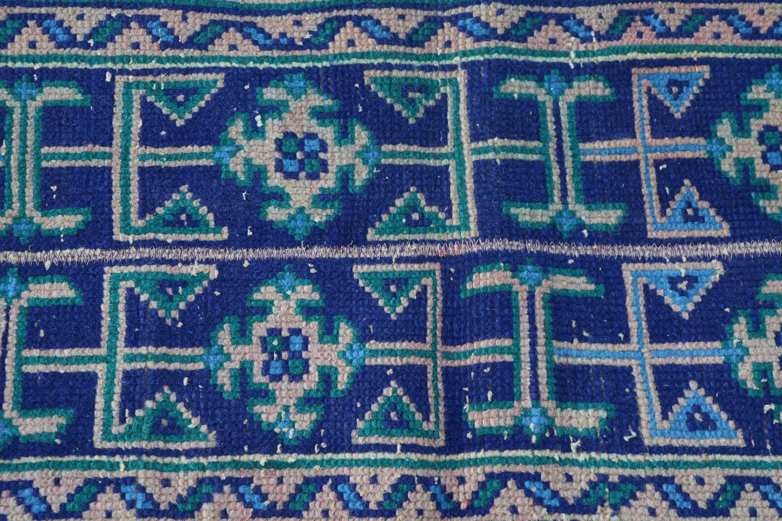Vintage Turkish Runner Rug 1.4 x 10.5 ft