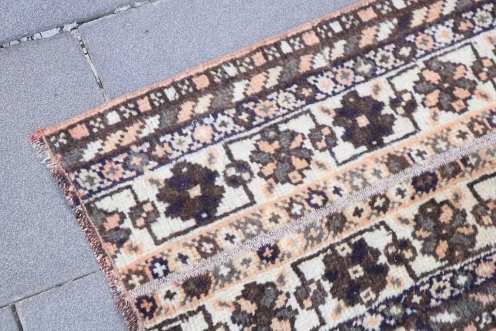 Vintage Turkish Runner Rug 1.4 x 4.3 ft