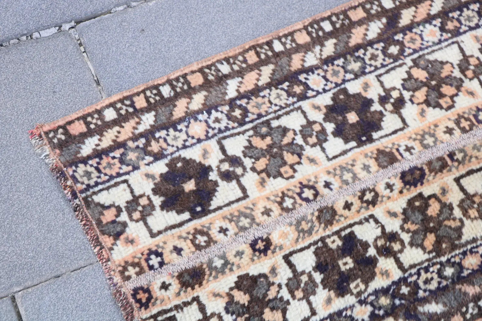 Vintage Turkish Runner Rug 1.4 x 4.3 ft