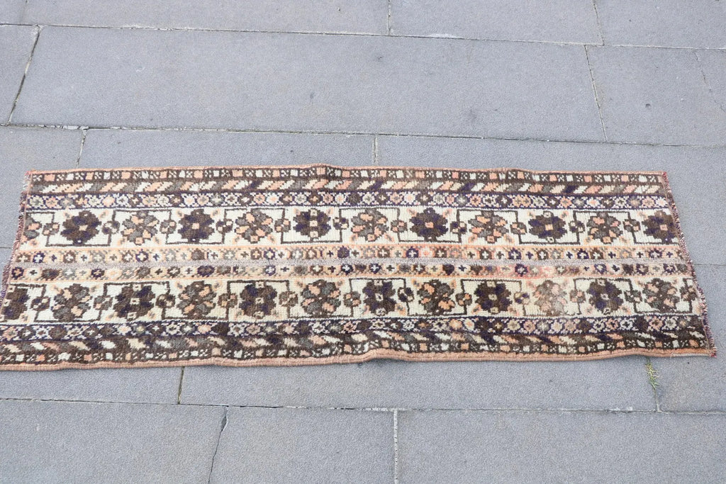 Vintage Turkish Runner Rug 1.4 x 4.3 ft