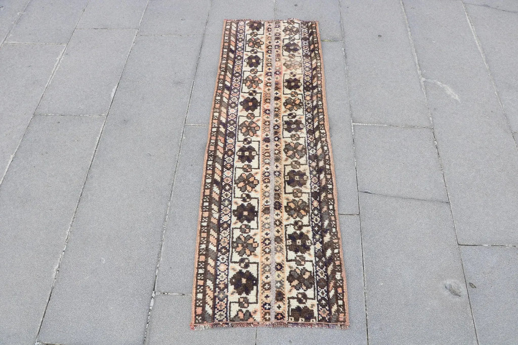 Vintage Turkish Runner Rug 1.4 x 4.3 ft
