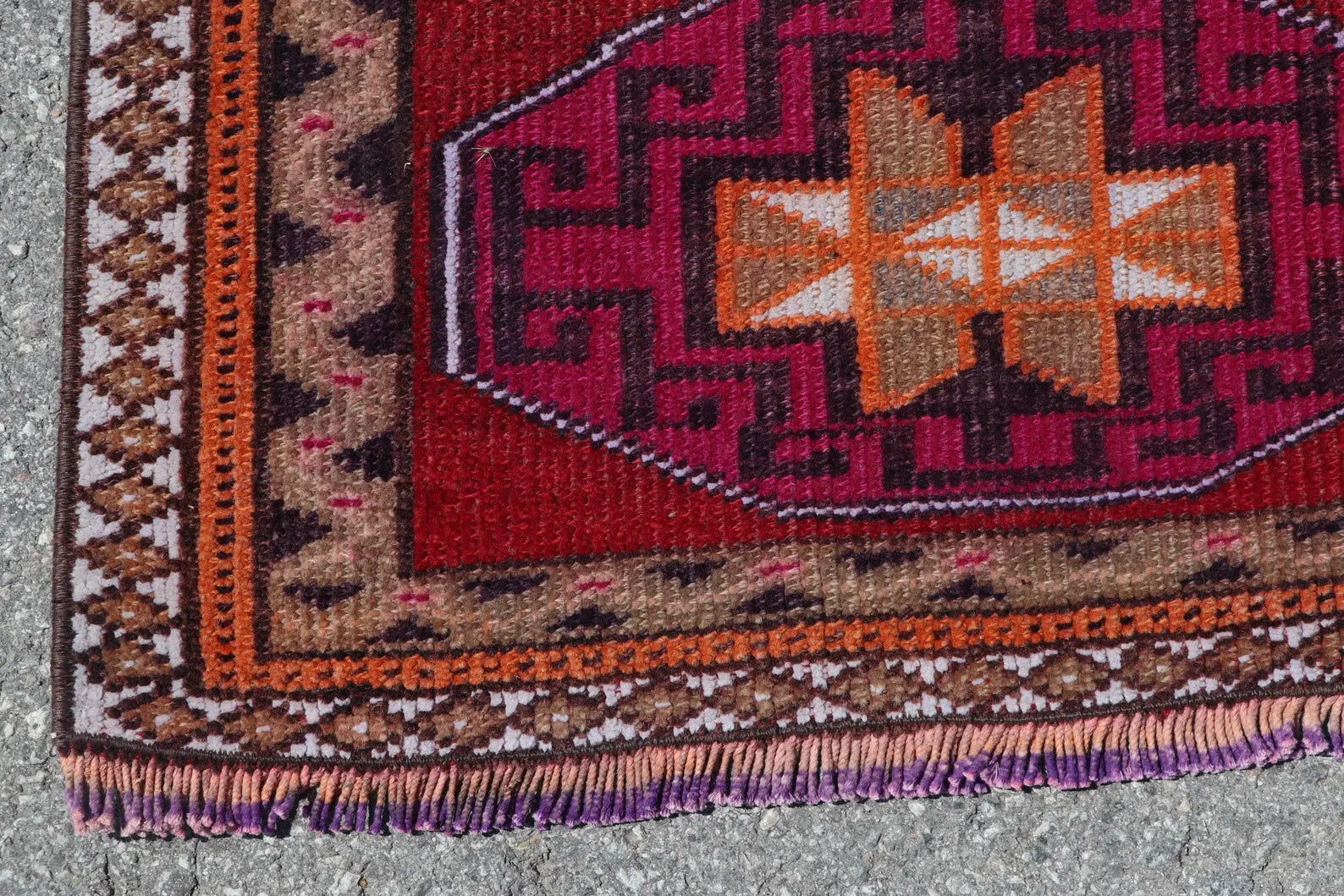 Vintage Turkish Runner Rug 2.3 x 10.2 ft