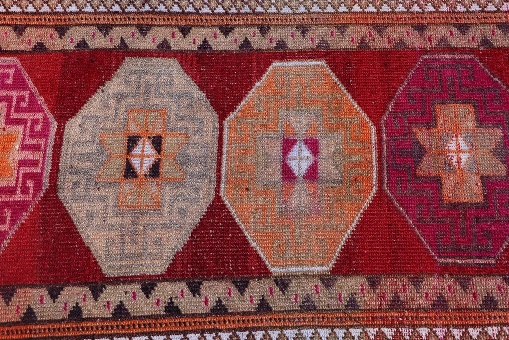 Vintage Turkish Runner Rug 2.3 x 10.2 ft