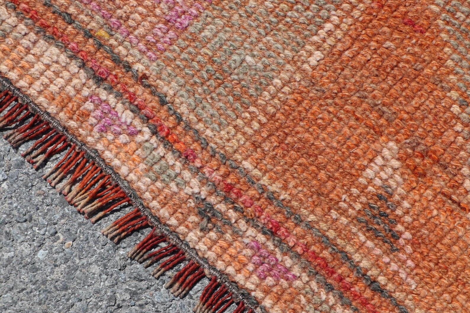 Vintage Turkish Runner Rug 2.4 x 9.8 ft