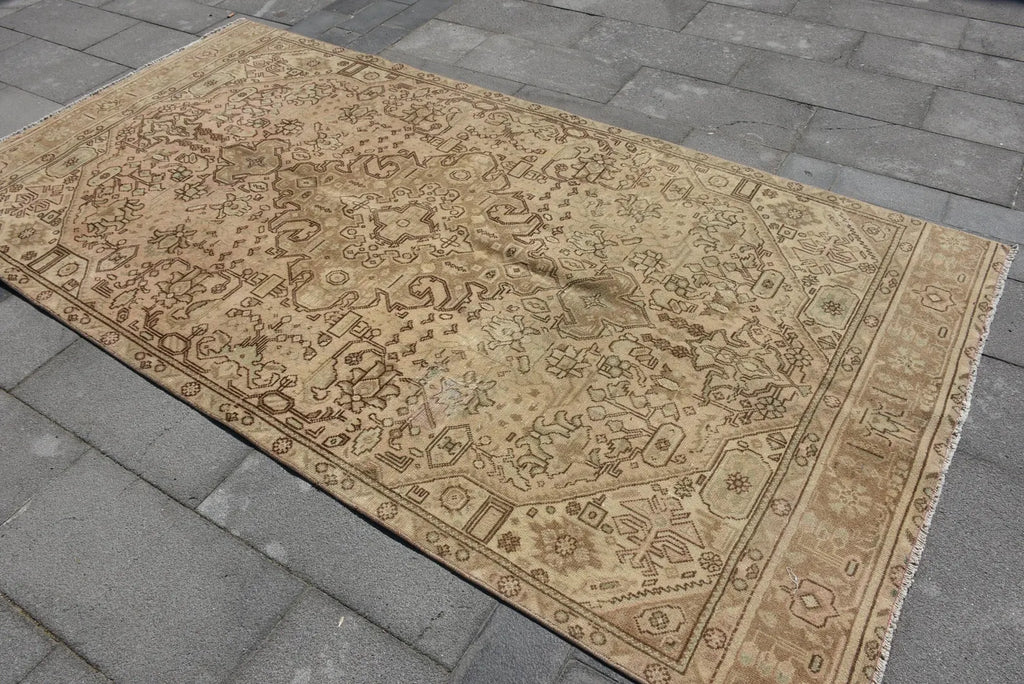 XL Vintage Persian Accent Area Rug 4.9 x 9.2 ft