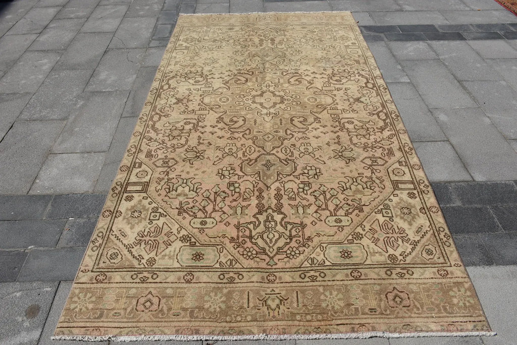 XL Vintage Persian Accent Area Rug 4.9 x 9.2 ft