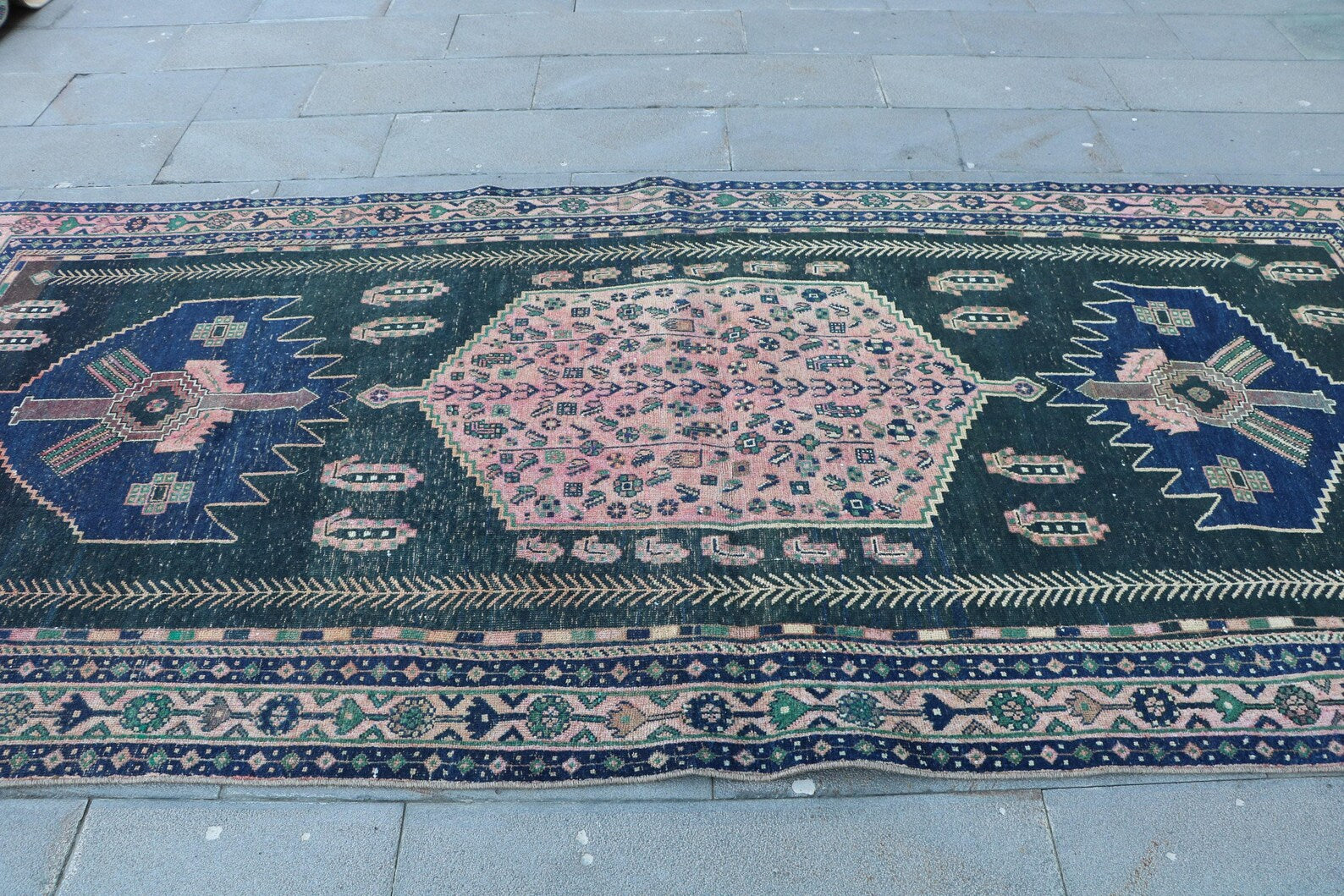 XL Vintage Persian Runner Rug 4.7 x 10.3 ft
