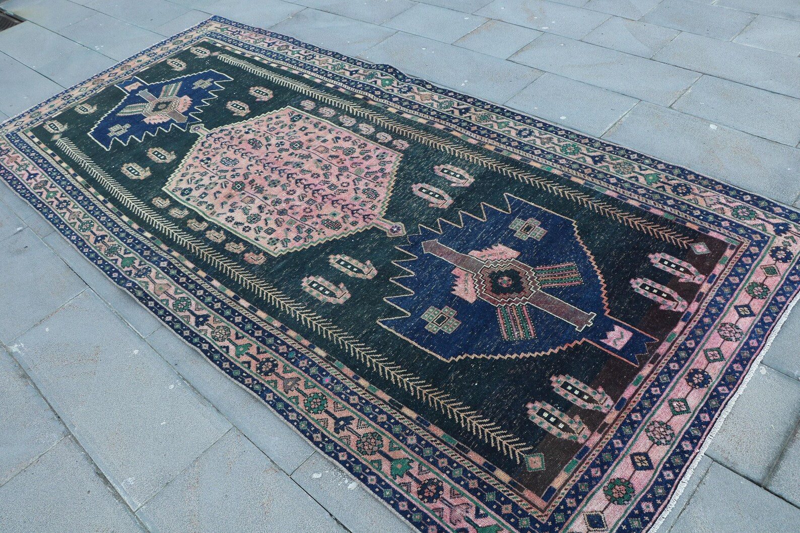 XL Vintage Persian Runner Rug 4.7 x 10.3 ft