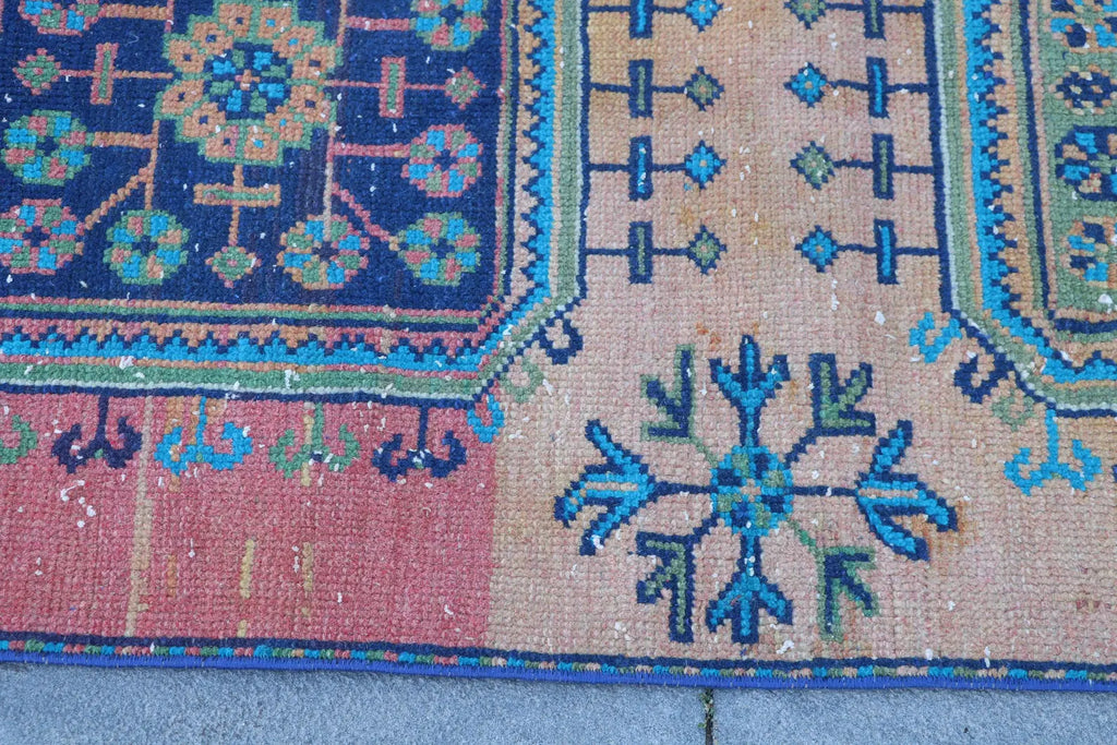 Vintage Turkish Runner Rug 2.5 x 10.3 ft