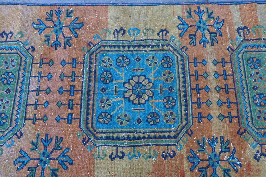 Vintage Turkish Runner Rug 2.5 x 10.3 ft
