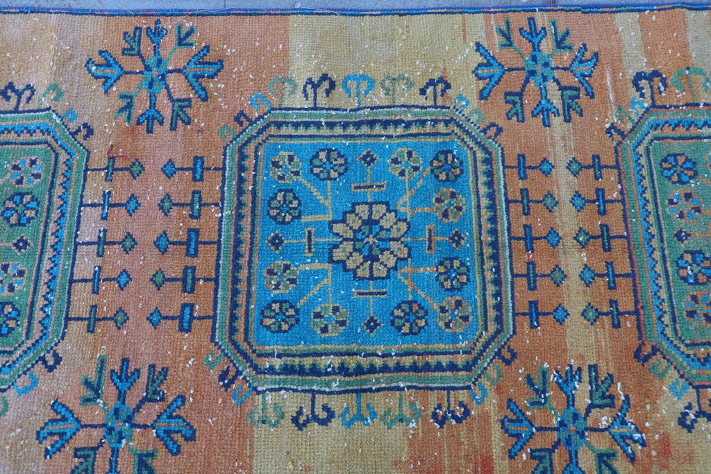 Vintage Turkish Runner Rug 2.5 x 10.3 ft