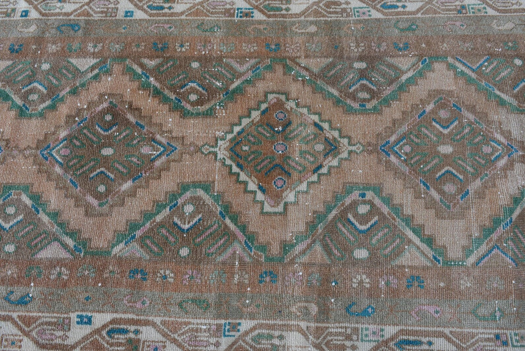 Vintage Turkish Accent Area rug 3 x 7.2 ft